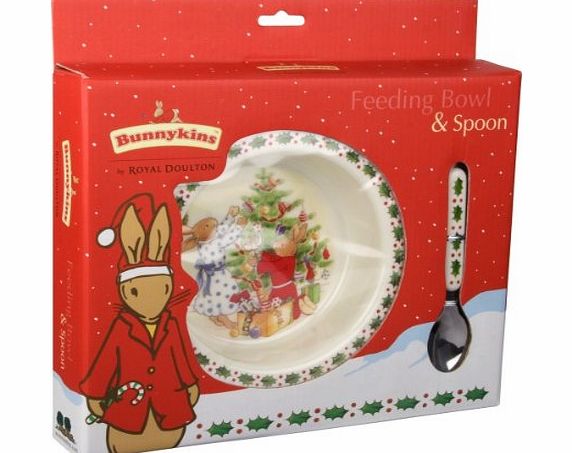 Great Gizmos Bunnykins Christmas Bunnies Feeding Bowl and Spoon Set
