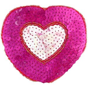 Pink Poppy Heart Sequinned Purse