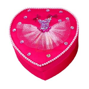 Pink Poppy Hot Pink Tutu Heart Box