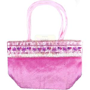 Pink Poppy Pale Pink Velour Bag