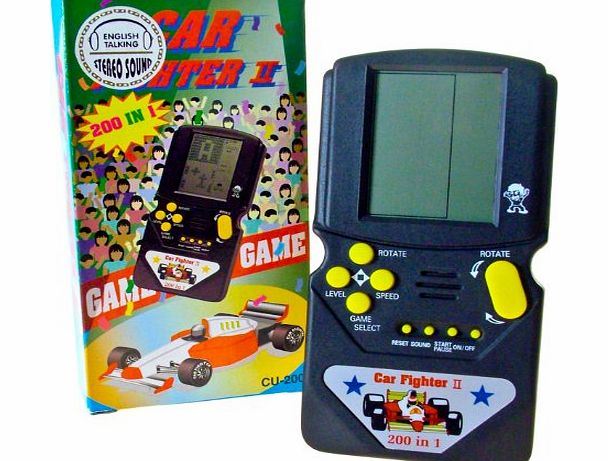 Great Ideas By Post Retro 80s Style 200-in-1 Handheld Video Game - Car Fighter, Pinball and Tetris