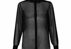 Great Plains Night Lights black sheer sequin shirt