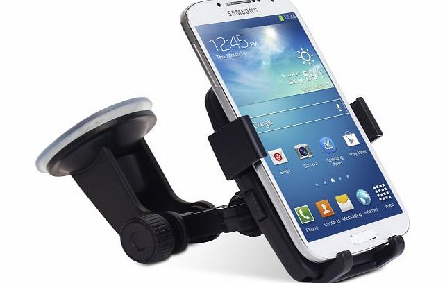 Quick Grip (ONE TOUCH TRIGGER) Windshield Dashboard Universal Car Mount for Phones and GPS Devices - Works with Samsung Galaxy S4/S4 Mini/S4 Active, S3/S3 Mini, S2 II, Galaxy Ace Plus, LG
