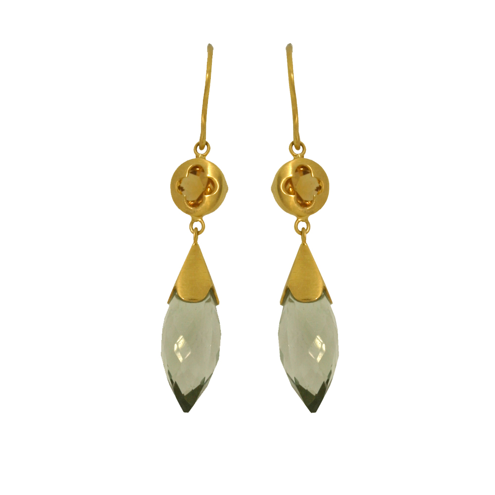 Green Amethyst Teardrops