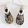 Green Baltic Amber Drop earrings