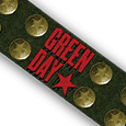 Green Day Button Studs Leather Wristband