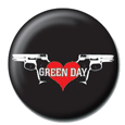 Green Day Guns & Heart Button Badges