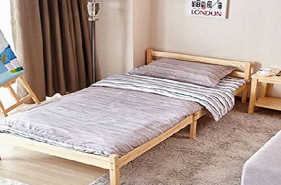 Green Forest GreenForset Pine Bed Single Wooden Bed Frame Pine Color