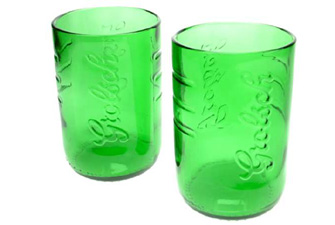 Green Glass Pack of 2 Recycled Grolsch Tumblers