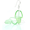 Green Glass Shell Earrings by Felicity Gail
