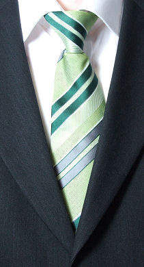 green Grey D/Stripe Clip-On Tie