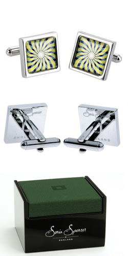 Green Spiro Cufflinks