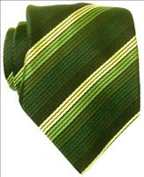 green Striped Necktie by Timothy Everest