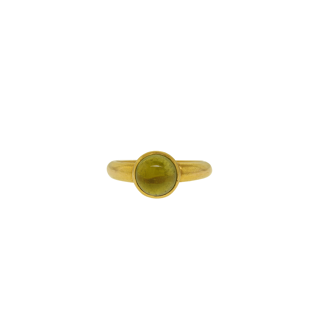 Green Tourmaline Ring - Round