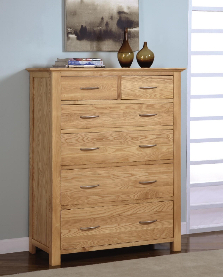 greenwich Solid Ash 2 Over 4 Chest Of Drawers