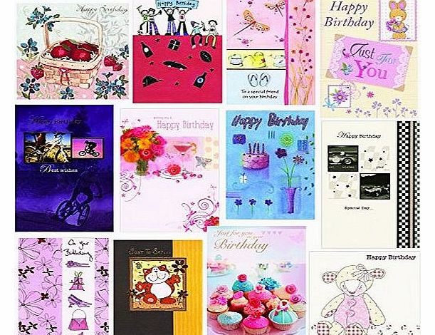 Greetingsbox Card Packs 12 Variety Birthday 