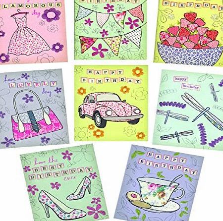 Classy Embroidery Shabby Chic Designer Birthday / Greeting Cards