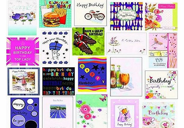 Greetingsbox Card Packs Handy Pack 20 Mixed Birthday 