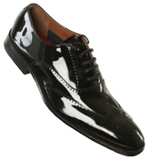 Grenson Black Patent Leather Brogue Shoes