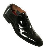 Grenson Black Patent Leather Brogue Style Shoes