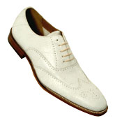 White Cracked Effect Leather Brogue