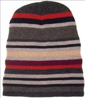 Grey / Red Striped Woollen Hat by KJ Beckett