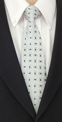 grey Black Rectangle Clip-on Tie