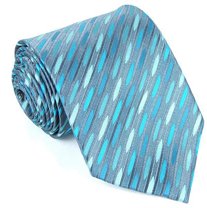 Grey Blue Oval Tie