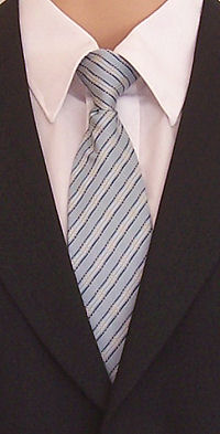 grey Blue Weave Clip-on Tie