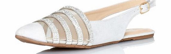 Mesh Heel Strap Pumps