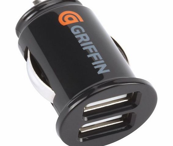 Griffin Compact Dual USB Car Charger for Mobiles, MP3 and Others, 1 Amp