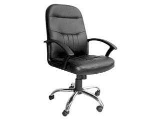 (Leather faced- chrome base executive chair)