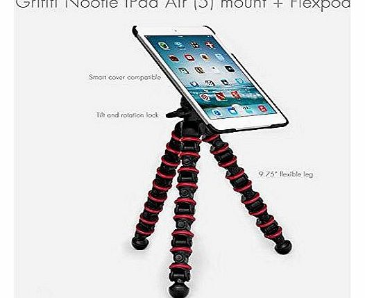  Nootle iPad AIR Flexible Stand: iPad Air Tripod Mount, Aluminum Adjustable Music/Light Tripod Stand, and Nootle Mini Ball Head Perfect for Coaches, Teachers, Video, Photography, Music, Present