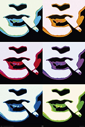 Art Maxi Poster featuring a Pop Art Style Smoking Collage of Colour 61x91.5cm