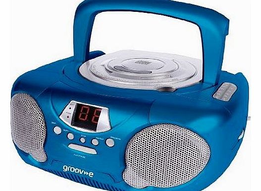 Groov-e GVPS713BE Boombox Portable CD Player with Radio - Blue
