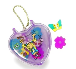 Groovy Chick erasers in plastic heart box