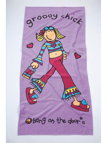 Groovy Chick Lilac Printed Towel