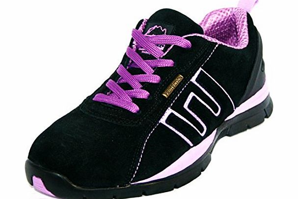 LADIES LIGHTWEIGHT LEATHER UPPERS, STEEL TOE CAP LACE UP SAFETY TRAINER EXCLUSIVE TO FOOTLOOSE SHOES