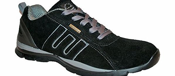 Groundwork MENS GR86 LIGHTWEIGHT LEATHER UPPERS, STEEL TOE CAP LACE UP SAFETY TRAINER, SIZE 10