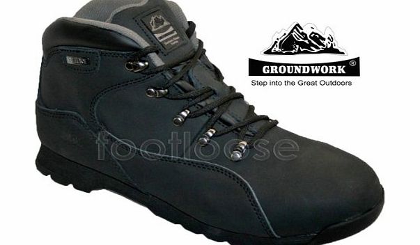 Groundwork MENS GROUNDWORK GR66 SAFETY STEEL TOE HIKING WORK SHOE TRAINERS BOOTS (8, BLACK)