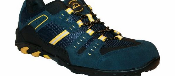 MENS GROUNDWORK LIGHTWEIGHT SAFETY STEEL TOE CAP WORK TRAINERS SHOES SIZE 8,9,10 Exact Colour=NAVY/YELLOW Shoe Size=UK 10