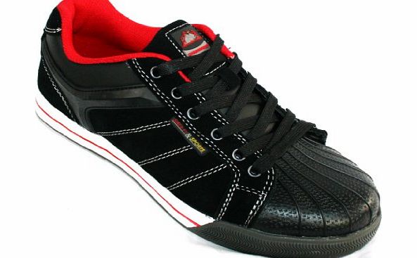 Groundwork MENS LIGHTWEIGHT LEATHER UPPERS, STEEL TOE CAP LACE UP SAFETY TRAINER.