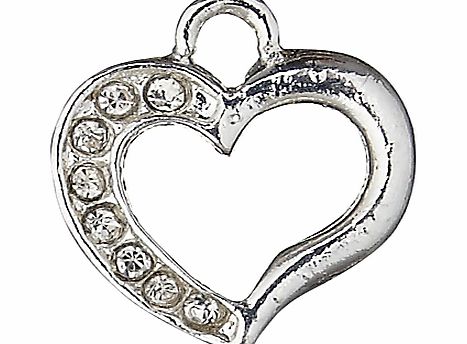 Groves A La Mode Charm, Diamante Heart, Silver