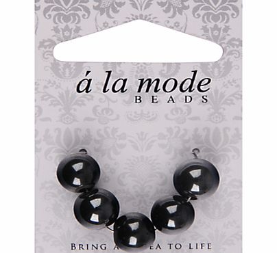 Groves A La Mode Enamel Beads, Pack of 5, Black