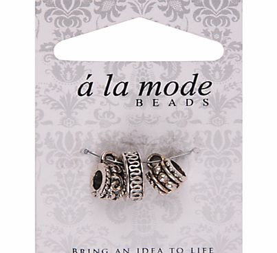 Groves A La Mode Enamel Charms, Pack of 3, Silver