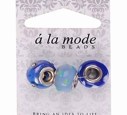 Groves A La Mode Floral Glass Beads, Pack of 3