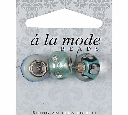 Grove A La Mode Metal Diamante Beads, Pack of 3,