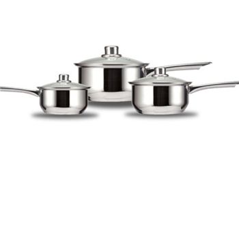 Grunwerg - 3 Piece Stainless Steel Saucepan Set