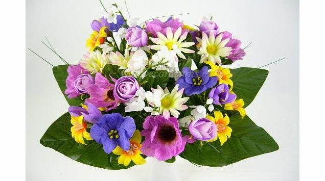 GT Decorations 30cm Artificial Silk Flowers Colourful Anemone Daisy Rose Crocus Mixed Bush from GT Decorations