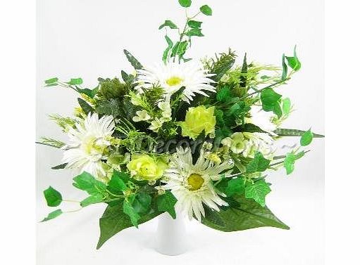 GT Decorations 36cm Artificial Silk Flowers Gerbera Hydrangea Ivy Mixed Arrangement (Cream) from GT Decorations